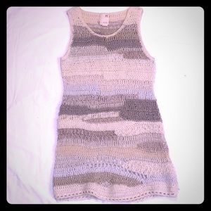 Grey knitted tank dress